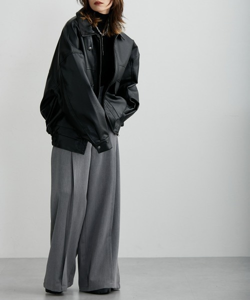 Soiunique（スワユニーク）の「センタープレス超ワイドパンツ［Soiunique］（スラックス・レディース・ベージュ/ブラック/杢グレー・LL/M/L）」の18枚目の写真