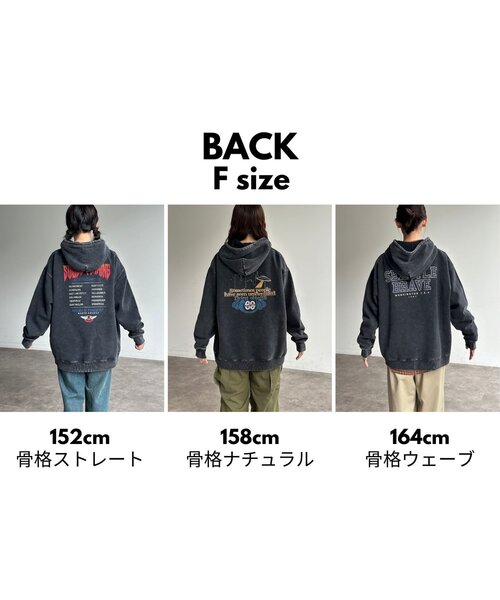 CPCM(シーピーシーエム)の「裏起毛パウダー加工パーカー(パーカー・レディース・ブラック系その他/ブラック/ブラック系その他2・FREE)」の6枚目の写真
