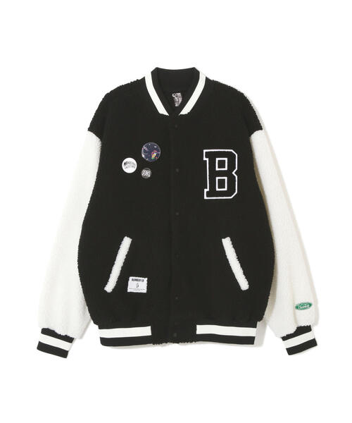 BILLIONAIRE BOYS CLUB(ビリオネア・ボーイズ・クラブ)の「BILLIONAIRE BOYS CLUB×MANASTASH/ビリオネア・ボーイズ・クラブ×マナスタッシュ BBC BOA VARSITY JACKET WITH BADG ボア バーシティジャケット ウィズ バッジ(スタジャン・メンズ・ブラウン/ブラック・M/XL/S/L)」の3枚目の写真