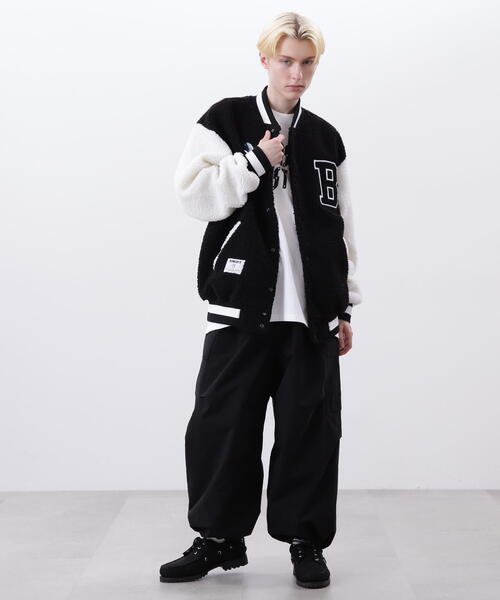BILLIONAIRE BOYS CLUB(ビリオネア・ボーイズ・クラブ)の「BILLIONAIRE BOYS CLUB×MANASTASH/ビリオネア・ボーイズ・クラブ×マナスタッシュ BBC BOA VARSITY JACKET WITH BADG ボア バーシティジャケット ウィズ バッジ(スタジャン・メンズ・ブラウン/ブラック・M/XL/S/L)」の10枚目の写真