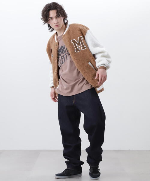 BILLIONAIRE BOYS CLUB(ビリオネア・ボーイズ・クラブ)の「BILLIONAIRE BOYS CLUB×MANASTASH/ビリオネア・ボーイズ・クラブ×マナスタッシュ BBC BOA VARSITY JACKET WITH BADG ボア バーシティジャケット ウィズ バッジ(スタジャン・メンズ・ブラウン/ブラック・M/XL/S/L)」の15枚目の写真