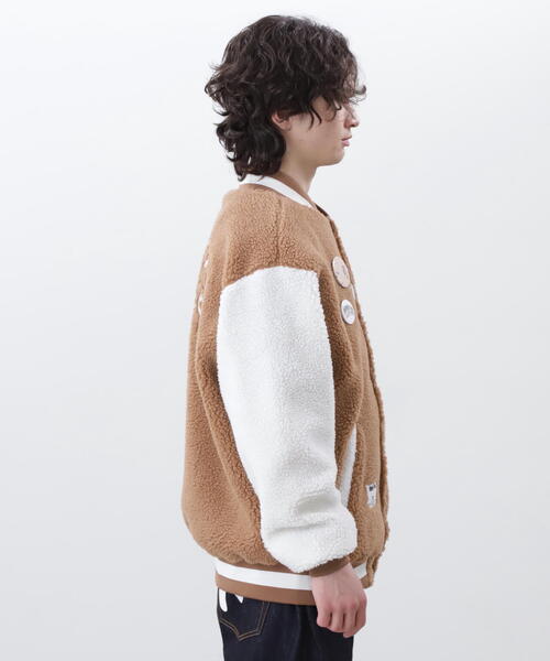 BILLIONAIRE BOYS CLUB(ビリオネア・ボーイズ・クラブ)の「BILLIONAIRE BOYS CLUB×MANASTASH/ビリオネア・ボーイズ・クラブ×マナスタッシュ BBC BOA VARSITY JACKET WITH BADG ボア バーシティジャケット ウィズ バッジ(スタジャン・メンズ・ブラウン/ブラック・M/XL/S/L)」の16枚目の写真
