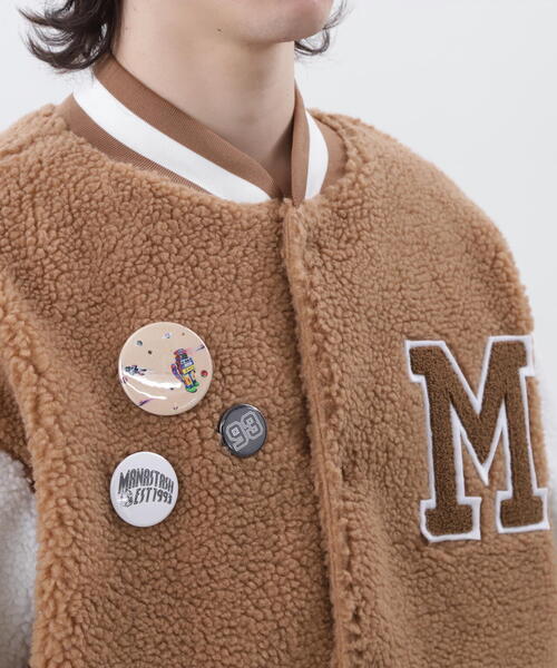 BILLIONAIRE BOYS CLUB(ビリオネア・ボーイズ・クラブ)の「BILLIONAIRE BOYS CLUB×MANASTASH/ビリオネア・ボーイズ・クラブ×マナスタッシュ BBC BOA VARSITY JACKET WITH BADG ボア バーシティジャケット ウィズ バッジ(スタジャン・メンズ・ブラウン/ブラック・M/XL/S/L)」の18枚目の写真