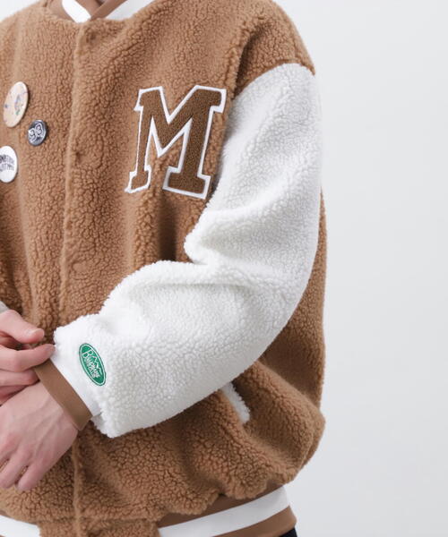 BILLIONAIRE BOYS CLUB(ビリオネア・ボーイズ・クラブ)の「BILLIONAIRE BOYS CLUB×MANASTASH/ビリオネア・ボーイズ・クラブ×マナスタッシュ BBC BOA VARSITY JACKET WITH BADG ボア バーシティジャケット ウィズ バッジ(スタジャン・メンズ・ブラウン/ブラック・M/XL/S/L)」の19枚目の写真