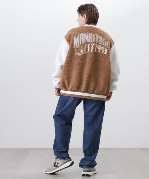 BILLIONAIRE BOYS CLUB(ビリオネア・ボーイズ・クラブ)の「BILLIONAIRE BOYS CLUB×MANASTASH/ビリオネア・ボーイズ・クラブ×マナスタッシュ BBC BOA VARSITY JACKET WITH BADG ボア バーシティジャケット ウィズ バッジ(スタジャン・メンズ・ブラウン/ブラック・M/XL/S/L)」の22枚目の写真