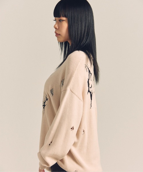 GALLIS ADDICTION（ガリスアディクション）の「GARISU-ボロボロニット（ニット/セーター・メンズ・ライトベージュ/ブラック・FREE）」の22枚目の写真