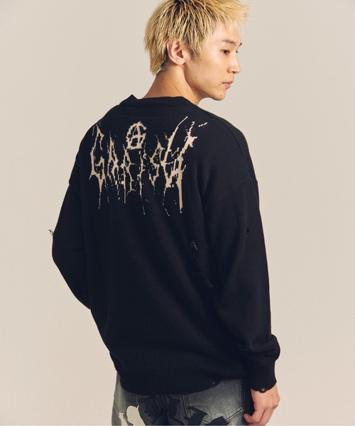 GALLIS ADDICTION（ガリスアディクション）の「GARISU-ボロボロニット（ニット/セーター・メンズ・ライトベージュ/ブラック・FREE）」の10枚目の写真