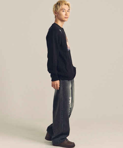 GALLIS ADDICTION（ガリスアディクション）の「GARISU-ボロボロニット（ニット/セーター・メンズ・ライトベージュ/ブラック・FREE）」の15枚目の写真