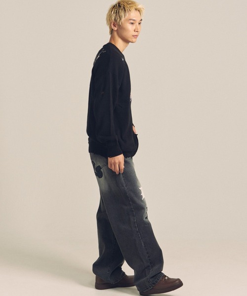 GALLIS ADDICTION（ガリスアディクション）の「GARISU-ボロボロニット（ニット/セーター・メンズ・ライトベージュ/ブラック・FREE）」の16枚目の写真