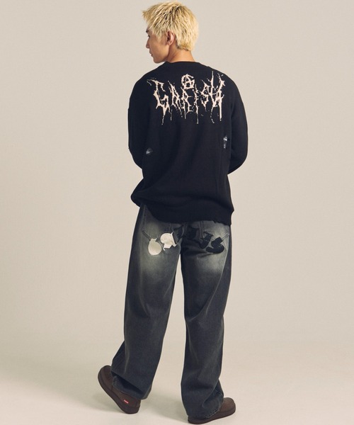 GALLIS ADDICTION（ガリスアディクション）の「GARISU-ボロボロニット（ニット/セーター・メンズ・ライトベージュ/ブラック・FREE）」の17枚目の写真