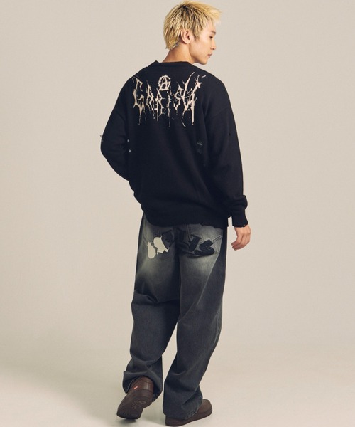 GALLIS ADDICTION（ガリスアディクション）の「GARISU-ボロボロニット（ニット/セーター・メンズ・ライトベージュ/ブラック・FREE）」の19枚目の写真