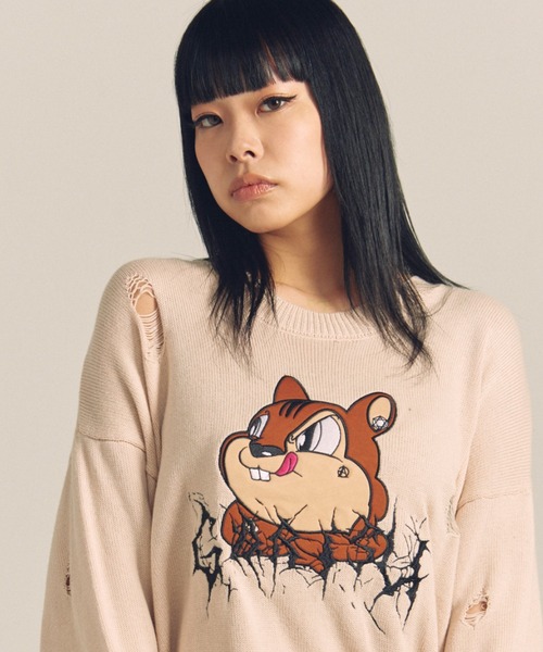 GALLIS ADDICTION（ガリスアディクション）の「GARISU-ボロボロニット（ニット/セーター・メンズ・ライトベージュ/ブラック・FREE）」の20枚目の写真