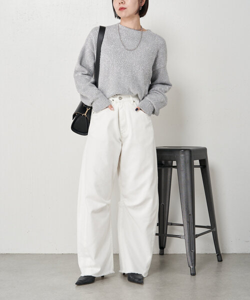 Jena espace merveilleux（ジェナ　エスパスメルヴェイユ）の「【低身長さんにも！】カーブデニムパンツ（その他パンツ・レディース・ネイビー/オフホワイト/サックスブルー・FREE）」の20枚目の写真