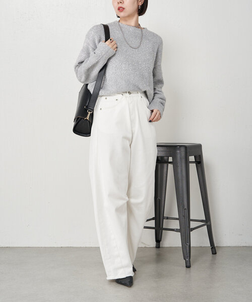 Jena espace merveilleux（ジェナ　エスパスメルヴェイユ）の「【低身長さんにも！】カーブデニムパンツ（その他パンツ・レディース・ネイビー/オフホワイト/サックスブルー・FREE）」の21枚目の写真