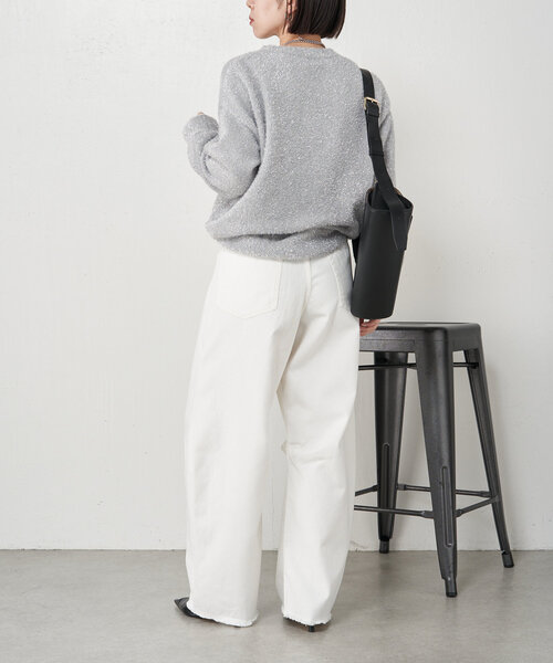 Jena espace merveilleux（ジェナ　エスパスメルヴェイユ）の「【低身長さんにも！】カーブデニムパンツ（その他パンツ・レディース・ネイビー/オフホワイト/サックスブルー・FREE）」の22枚目の写真