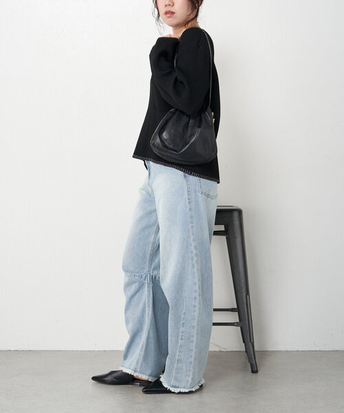 Jena espace merveilleux（ジェナ　エスパスメルヴェイユ）の「【低身長さんにも！】カーブデニムパンツ（その他パンツ・レディース・ネイビー/オフホワイト/サックスブルー・FREE）」の9枚目の写真