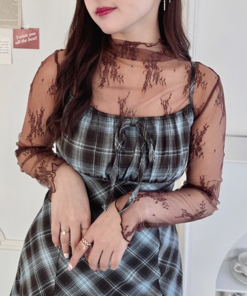 Loueme（ルエム）の「ハイネックメロウレーストップス（Tシャツ/カットソー・レディース・ブラウン/アイボリー/ブラック/オフホワイト/グレー・FREE）」の5枚目の写真