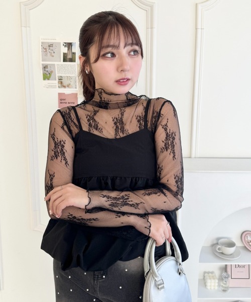 Loueme（ルエム）の「ハイネックメロウレーストップス（Tシャツ/カットソー・レディース・ブラウン/アイボリー/ブラック/オフホワイト/グレー・FREE）」の17枚目の写真