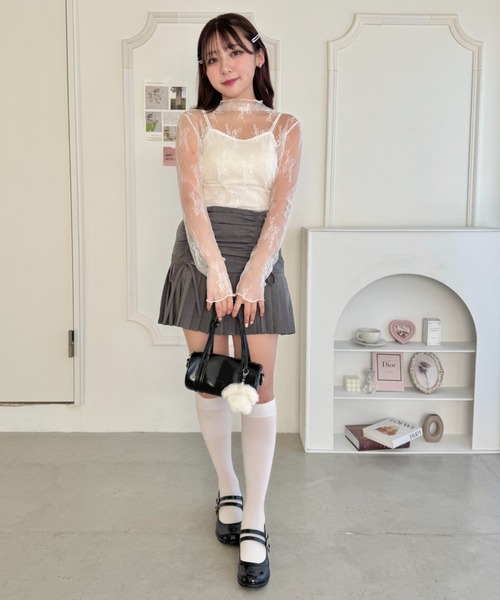 Loueme（ルエム）の「ハイネックメロウレーストップス（Tシャツ/カットソー・レディース・ブラウン/アイボリー/ブラック/オフホワイト/グレー・FREE）」の14枚目の写真
