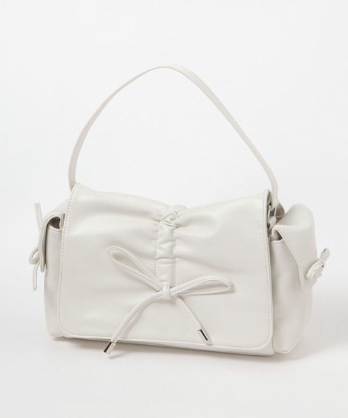 FOREVER 21(フォーエバー トゥエンティーワン)の「ドロストリボンスクエアバッグ(ハンドバッグ・レディース・オフホワイト・FREE)」の1枚目の写真