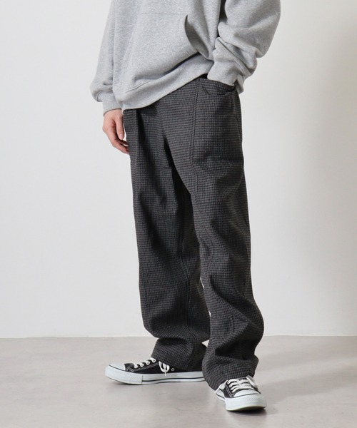 BIG MIKE(ビッグマイク)の「BIG MIKE Front Stitch Wide Easy Pants フロントステッチ ワイドイージーパンツ(その他パンツ・メンズ・グレー/ブラウン・M/L/XL)」の1枚目の写真