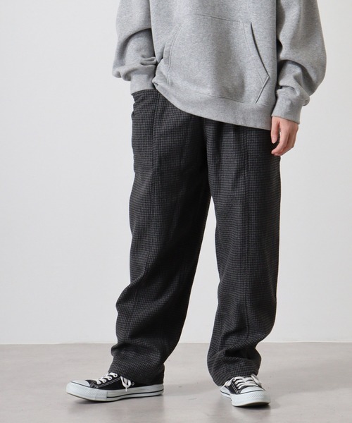 BIG MIKE(ビッグマイク)の「BIG MIKE Front Stitch Wide Easy Pants フロントステッチ ワイドイージーパンツ(その他パンツ・メンズ・グレー/ブラウン・M/L/XL)」の3枚目の写真