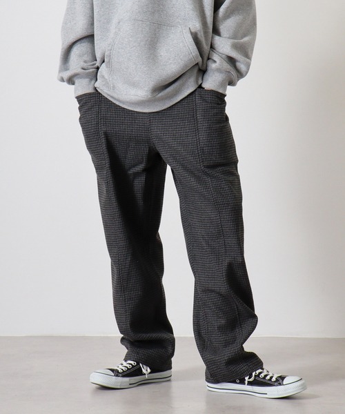BIG MIKE(ビッグマイク)の「BIG MIKE Front Stitch Wide Easy Pants フロントステッチ ワイドイージーパンツ(その他パンツ・メンズ・グレー/ブラウン・M/L/XL)」の4枚目の写真