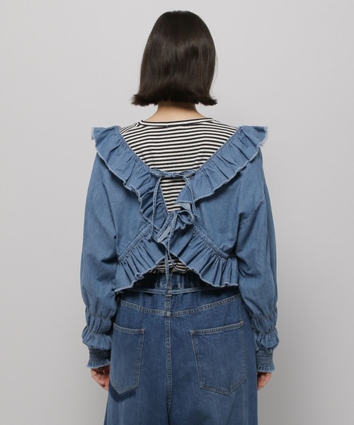 niko and...（ニコアンド）の「【NKJ 2025SS】FRILL BOLERO BLOUSE（シャツ/ブラウス・レディース・インディゴブルー/ピンク/グレー・FREE）」の22枚目の写真