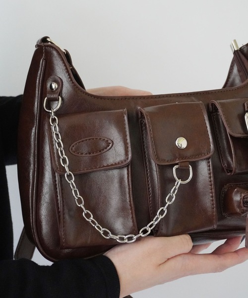 Port（ポート）の「【 Port / ポート 】 チェーン デザイン ワンハンドル ショルダー バッグ #（ショルダーバッグ・レディース・シルバー/ブラック/ブラウン・FREE）」の19枚目の写真