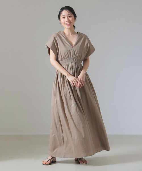 【極美品】MARIHA 夏の光のドレス 36 モカ ベージュ ワンピース MARIHA / 夏の光のワンピース［手洗い可］（ワンピース