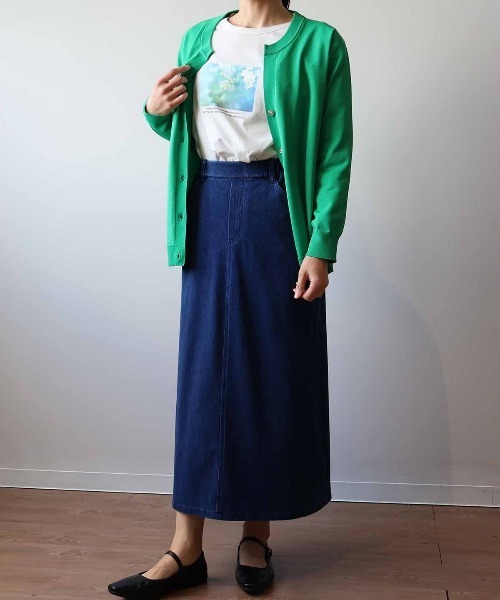 MB mint breeze(エムビーミントブリーズ)の「【L~5L 大きいサイズ】コットングラフィック7分袖Tシャツ(Tシャツ/カットソー・レディース・グリーン/オフホワイト/ネイビー・3L/LL/5L/4L/L)」の10枚目の写真
