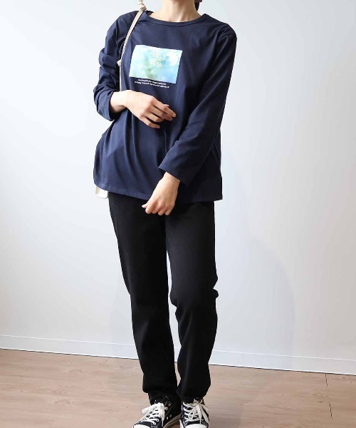 MB mint breeze(エムビーミントブリーズ)の「【L~5L 大きいサイズ】コットングラフィック7分袖Tシャツ(Tシャツ/カットソー・レディース・グリーン/オフホワイト/ネイビー・3L/LL/5L/4L/L)」の16枚目の写真