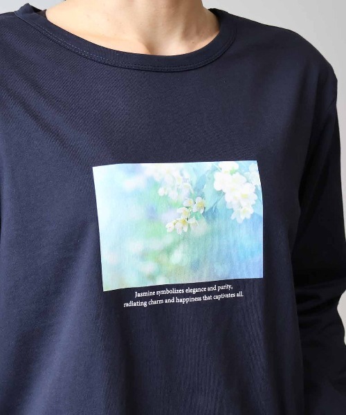 MB mint breeze(エムビーミントブリーズ)の「【L~5L 大きいサイズ】コットングラフィック7分袖Tシャツ(Tシャツ/カットソー・レディース・グリーン/オフホワイト/ネイビー・3L/LL/5L/4L/L)」の18枚目の写真