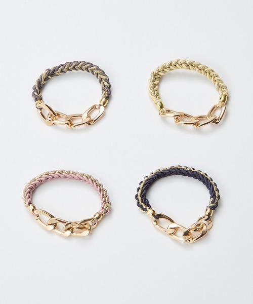 Phoebe（フィービィー）の「2wayツイストメタルヘアブレス（ヘアゴム・レディース・ネイビー/ホワイト/ピンク/グレー・FREE）」の5枚目の写真