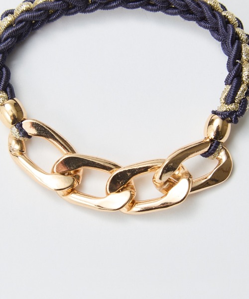 Phoebe（フィービィー）の「2wayツイストメタルヘアブレス（ヘアゴム・レディース・ネイビー/ホワイト/ピンク/グレー・FREE）」の9枚目の写真