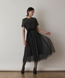 グレースコンチネンタル　ドレス 半袖 黒 GRACE CONTINENTAL｜グレースコンチネンタルのドレス（半袖