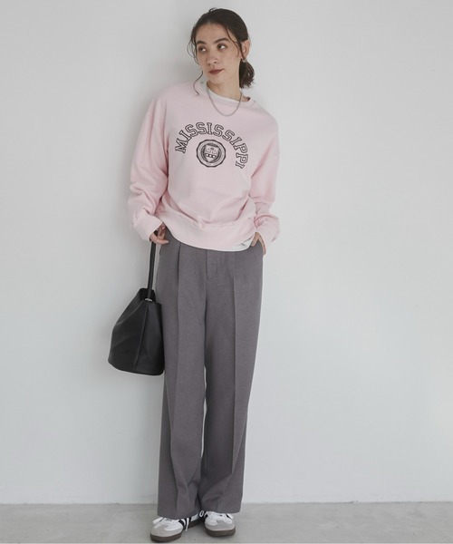 ANGIE（アンジー）の「ハイウエスト センタープレス スラックスパンツ（スラックス・レディース・ダークカーキ/ダークベージュ/モカ/グレー/ブラック・マルチサイズ）」の7枚目の写真