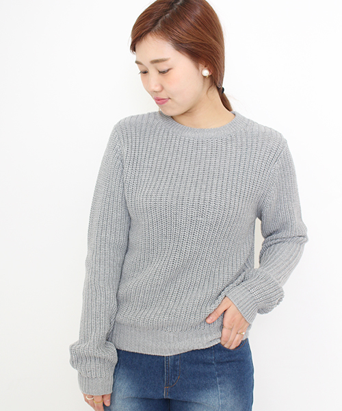 Kastane（カスタネ）の「畦プルオーバー（ニット/セーター・レディース・アイボリー/ホワイト×ネイビー/グレー/ブラウン・FREE）」の4枚目の写真