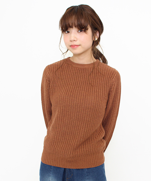 Kastane（カスタネ）の「畦プルオーバー（ニット/セーター・レディース・アイボリー/ホワイト×ネイビー/グレー/ブラウン・FREE）」の10枚目の写真