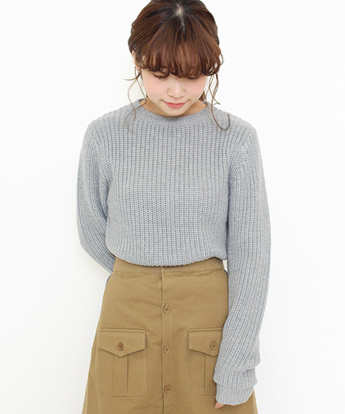 Kastane（カスタネ）の「畦プルオーバー（ニット/セーター・レディース・アイボリー/ホワイト×ネイビー/グレー/ブラウン・FREE）」の12枚目の写真