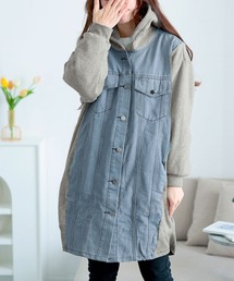 GOLDJAPAN（ゴールドジャパン）の「裏起毛デニム切替えフーディーパーカー【大きいサイズ対応】（その他アウター）」