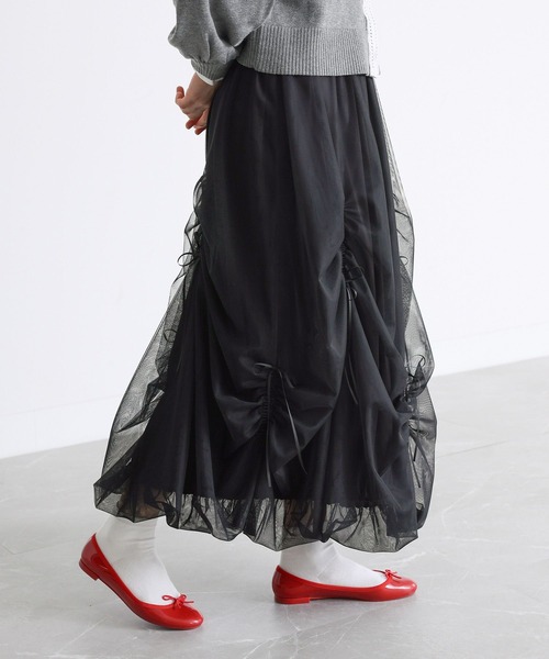 somari imagination（ソマリ イマジネーション）の「『リボンドロストチュールバルーンスカート』（スカート・レディース・ブラック/グレー・1/2）」の9枚目の写真