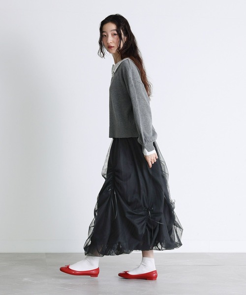 somari imagination（ソマリ イマジネーション）の「『リボンドロストチュールバルーンスカート』（スカート・レディース・ブラック/グレー・1/2）」の12枚目の写真