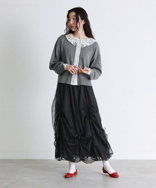 somari imagination（ソマリ イマジネーション）の「『リボンドロストチュールバルーンスカート』（スカート・レディース・ブラック/グレー・1/2）」の13枚目の写真