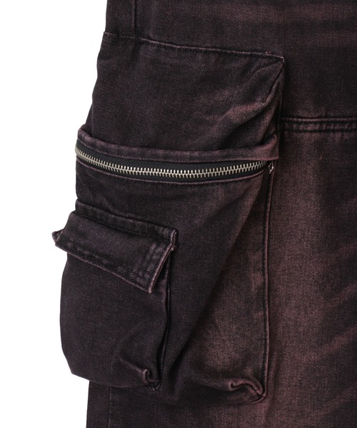 Figments（フィグメンツ）の「ブラストマルチカーゴバギーデニム（デニムパンツ・レディース・ピンク/ブラック・LARGE/MEDIUM/SMALL）」の10枚目の写真