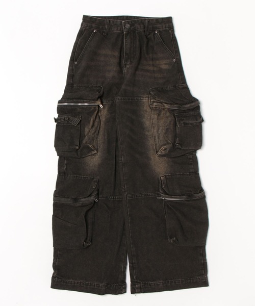 Figments（フィグメンツ）の「ブラストマルチカーゴバギーデニム（デニムパンツ・レディース・ピンク/ブラック・LARGE/MEDIUM/SMALL）」の15枚目の写真