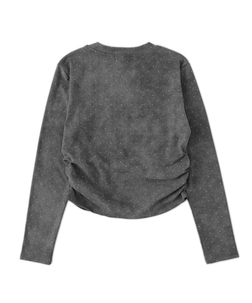 dispark（ディスパーク）の「DISPARK/【25年春夏新作】ビジューバタフライチェーントップス（Tシャツ/カットソー・レディース・チャコール/ベージュ・FREE）」の13枚目の写真