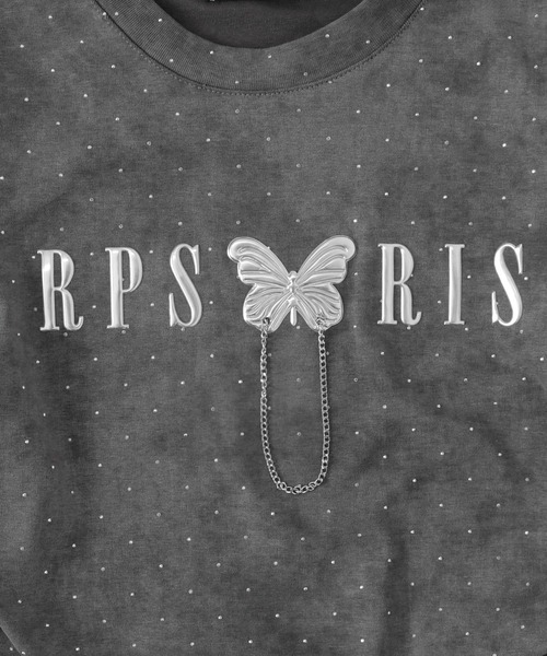 dispark（ディスパーク）の「DISPARK/【25年春夏新作】ビジューバタフライチェーントップス（Tシャツ/カットソー・レディース・チャコール/ベージュ・FREE）」の15枚目の写真