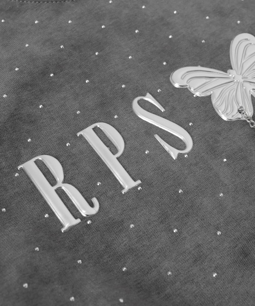 dispark（ディスパーク）の「DISPARK/【25年春夏新作】ビジューバタフライチェーントップス（Tシャツ/カットソー・レディース・チャコール/ベージュ・FREE）」の16枚目の写真