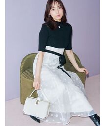 MERCURYDUO | 【MARY QUANTコラボ】デイジーフロッキープリントドッキングニットワンピース(ワンピース)